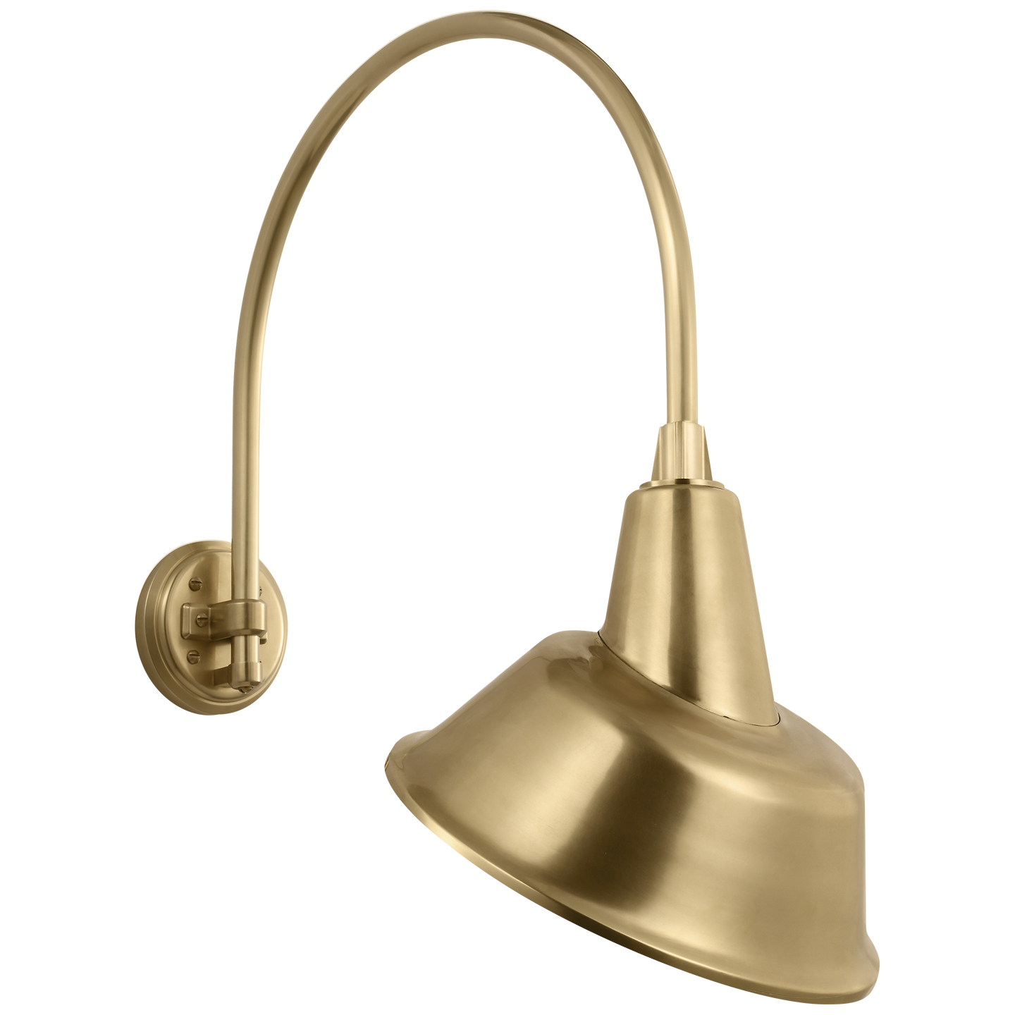 Academy 19.5" Arched Mack Barn Light | Hand-Rubbed Antique Brass | 12.5 | 12.5" Hand-Rubbed Antique Brass Tilted Bowers Shade