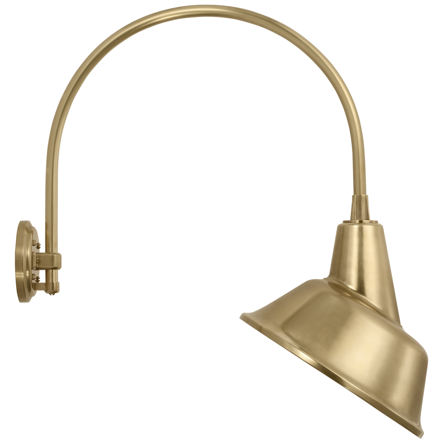 Academy 19.5" Arched Mack Barn Light | Hand-Rubbed Antique Brass | 12.5 | 12.5" Hand-Rubbed Antique Brass Tilted Bowers Shade