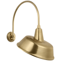Academy 19.5" Arched Mack Barn Light | Hand-Rubbed Antique Brass | 16 | 16" Hand-Rubbed Antique Brass Tilted Bowers Shade