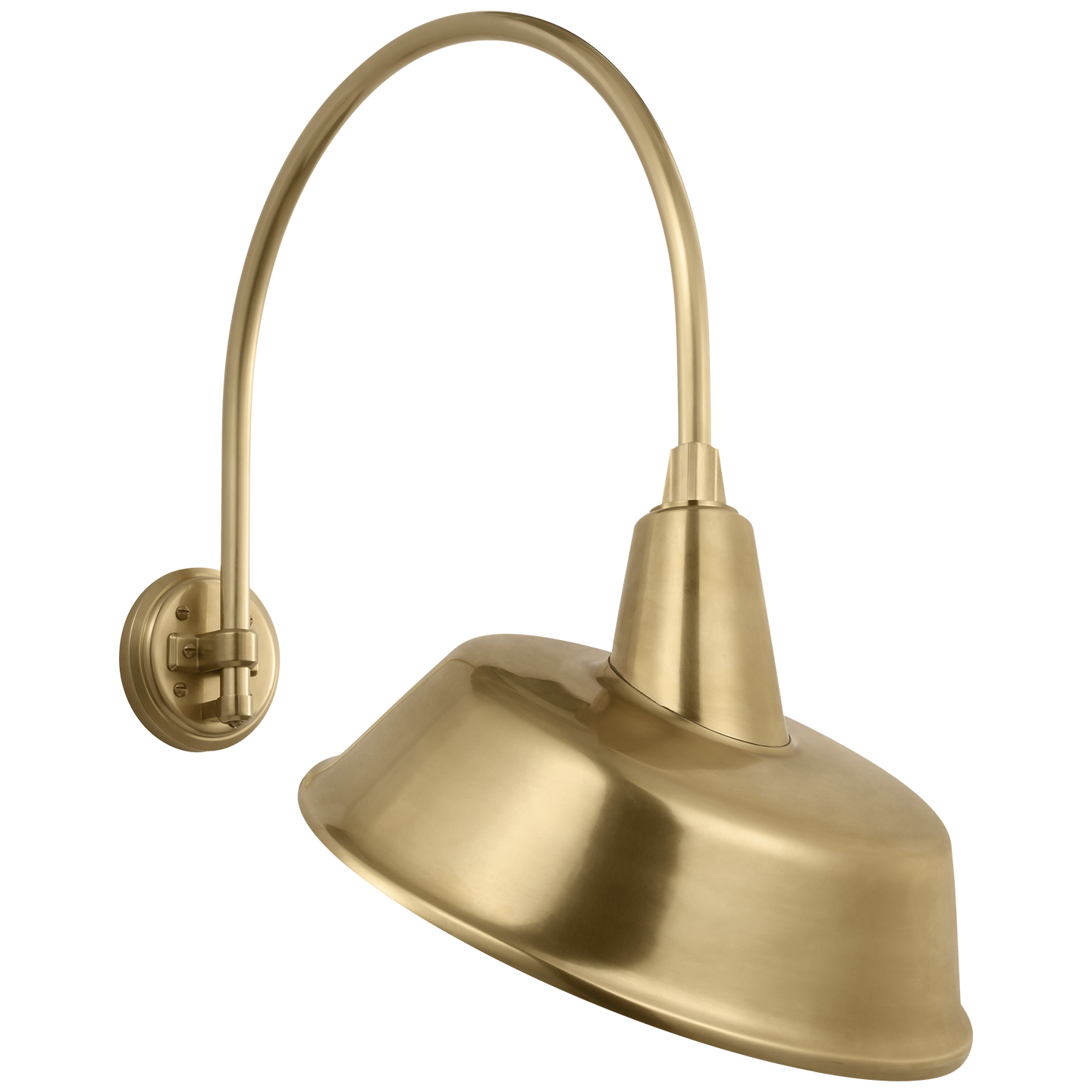 Academy 19.5" Arched Mack Barn Light | Hand-Rubbed Antique Brass | 16 | 16" Hand-Rubbed Antique Brass Tilted Bowers Shade