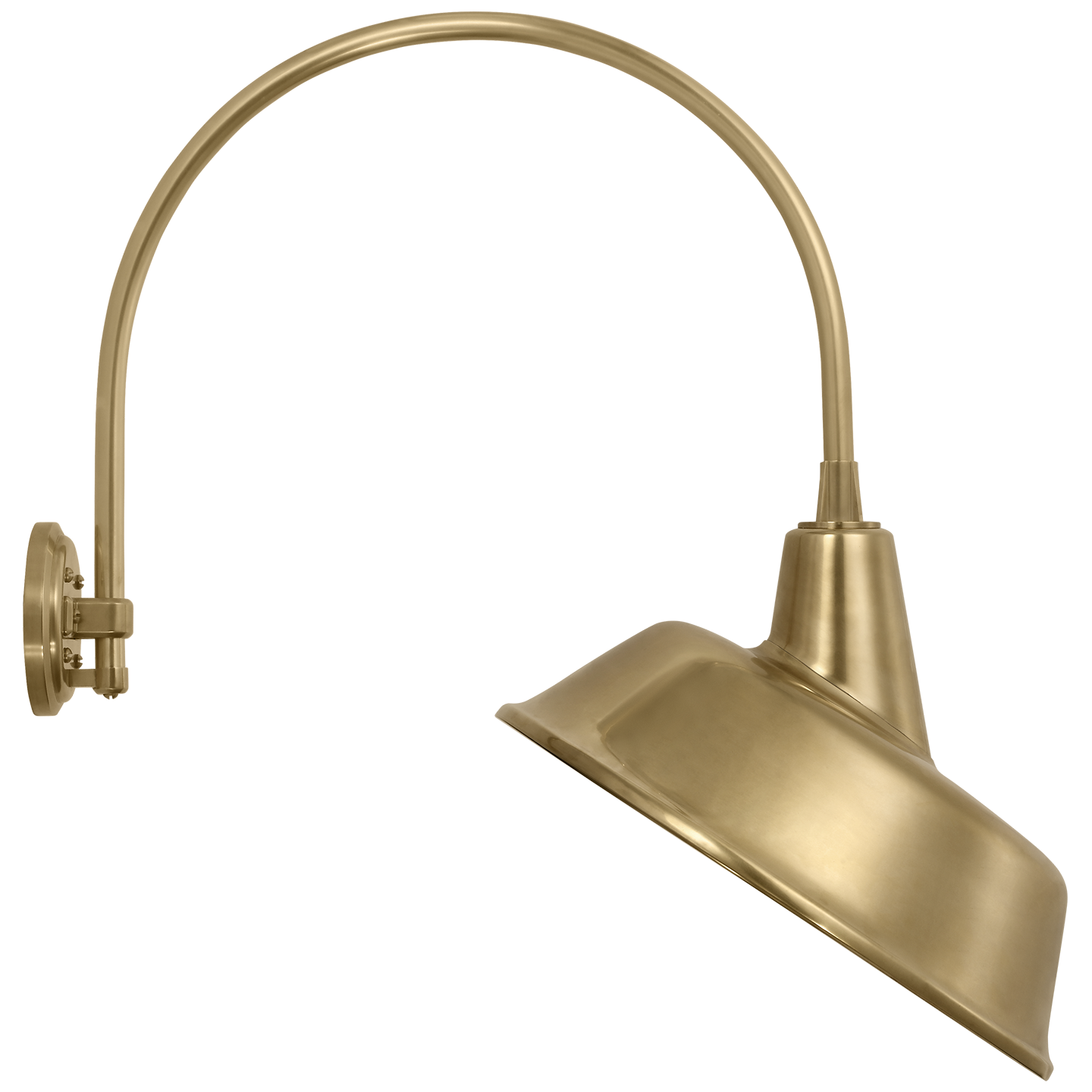 Academy 19.5" Arched Mack Barn Light | Hand-Rubbed Antique Brass | 16 | 16" Hand-Rubbed Antique Brass Tilted Bowers Shade