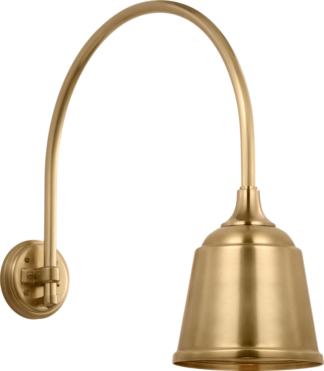 Academy 19.5" Arched Mack Barn Light | Hand-Rubbed Antique Brass | 8 | 8" Hand-Rubbed Antique Brass Rockhouse Shade