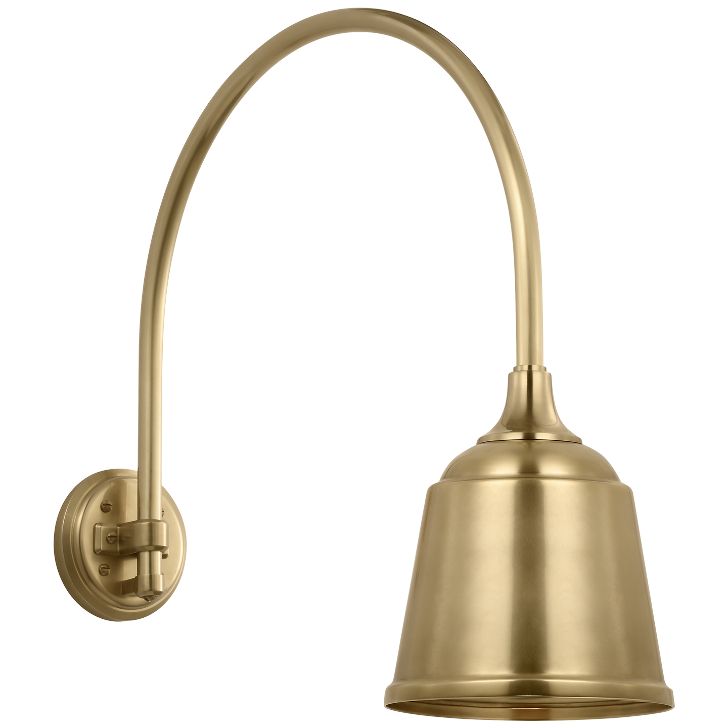 Academy 19.5" Arched Mack Barn Light | Hand-Rubbed Antique Brass | 8 | 8" Hand-Rubbed Antique Brass Rockhouse Shade