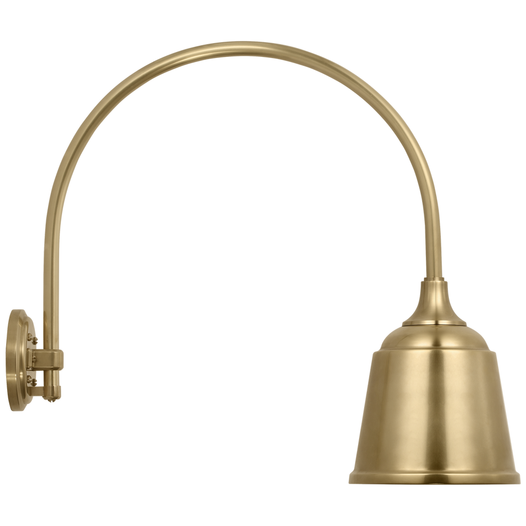 Academy 19.5" Arched Mack Barn Light | Hand-Rubbed Antique Brass | 8 | 8" Hand-Rubbed Antique Brass Rockhouse Shade
