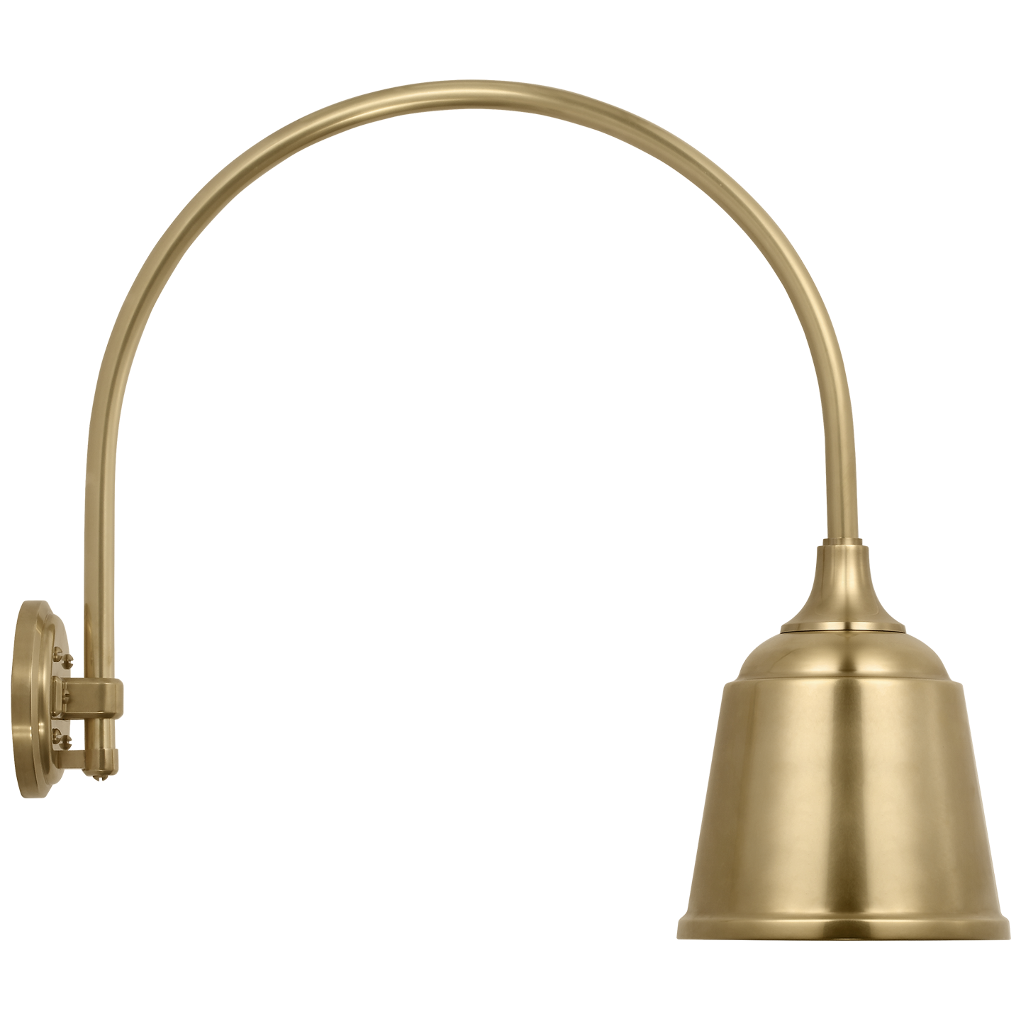 Academy 19.5" Arched Mack Barn Light | Hand-Rubbed Antique Brass | 8 | 8" Hand-Rubbed Antique Brass Rockhouse Shade