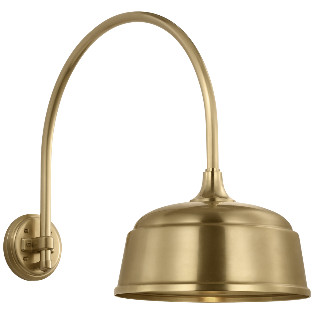 Academy 19.5" Arched Mack Barn Light | Hand-Rubbed Antique Brass | 12.5 | 12.5" Hand-Rubbed Antique Brass Rockhouse Shade