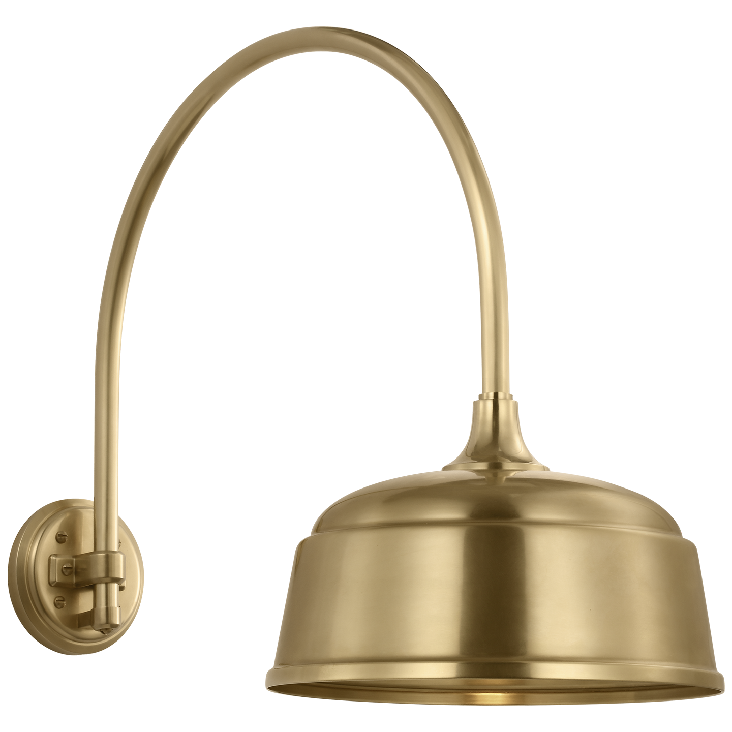 Academy 19.5" Arched Mack Barn Light | Hand-Rubbed Antique Brass | 12.5 | 12.5" Hand-Rubbed Antique Brass Rockhouse Shade