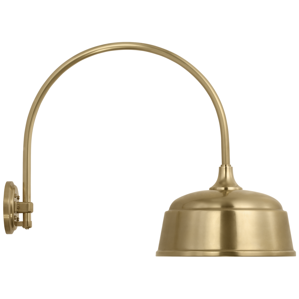 Academy 19.5" Arched Mack Barn Light | Hand-Rubbed Antique Brass | 12.5 | 12.5" Hand-Rubbed Antique Brass Rockhouse Shade