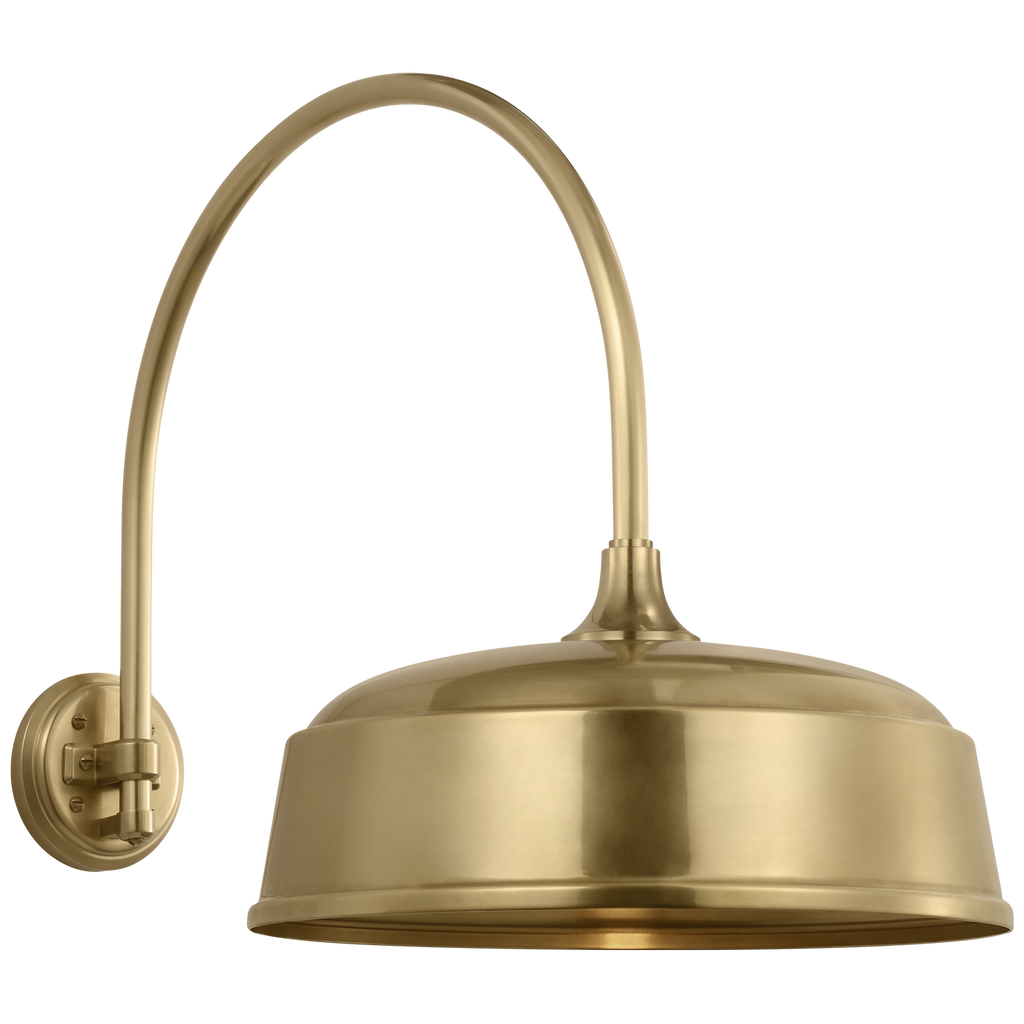 Academy 19.5" Arched Mack Barn Light | Hand-Rubbed Antique Brass | 16 | 16" Hand-Rubbed Antique Brass Rockhouse Shade