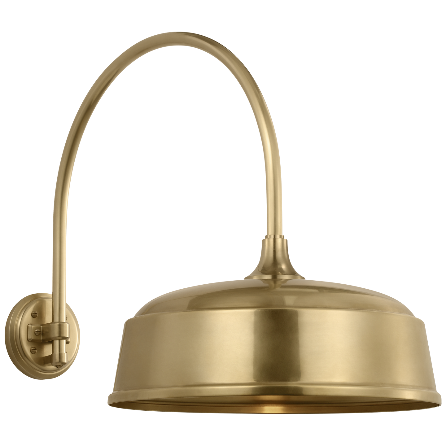 Academy 19.5" Arched Mack Barn Light | Hand-Rubbed Antique Brass | 16 | 16" Hand-Rubbed Antique Brass Rockhouse Shade