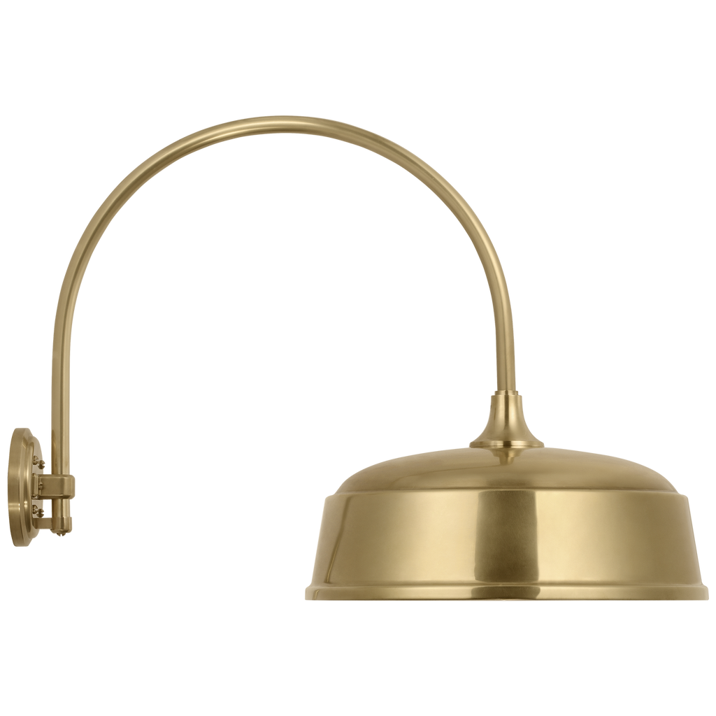 Academy 19.5" Arched Mack Barn Light | Hand-Rubbed Antique Brass | 16 | 16" Hand-Rubbed Antique Brass Rockhouse Shade