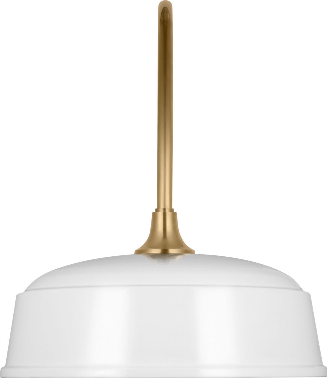 Academy 19.5" Arched Mack Barn Light | Hand-Rubbed Antique Brass | 16 | 16" White Rockhouse Shade