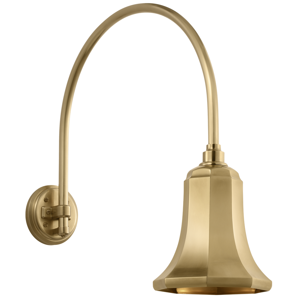 Academy 19.5" Arched Mack Barn Light | Hand-Rubbed Antique Brass | 7.5 | 7.5" Hand-Rubbed Antique Brass Savannah Shade