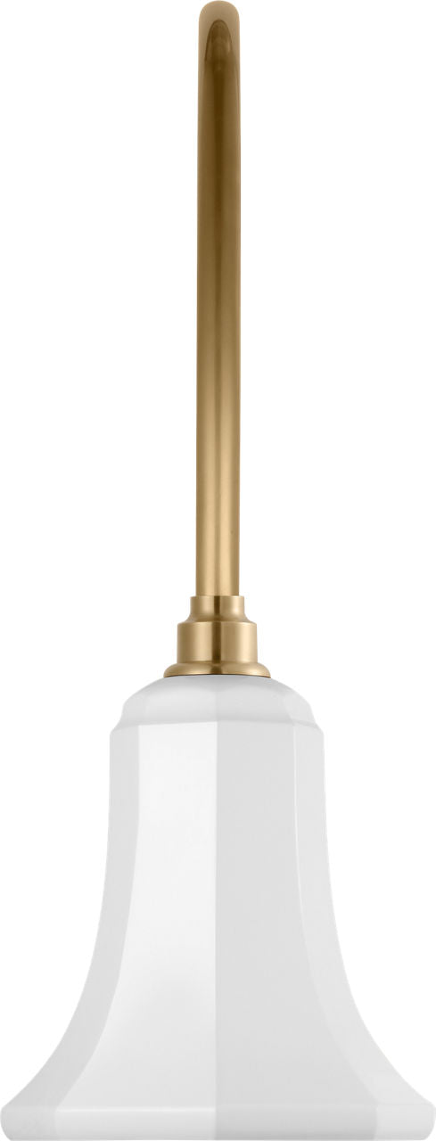 Academy 19.5" Arched Mack Barn Light | Hand-Rubbed Antique Brass | 7.5 | 7.5" White Savannah Shade
