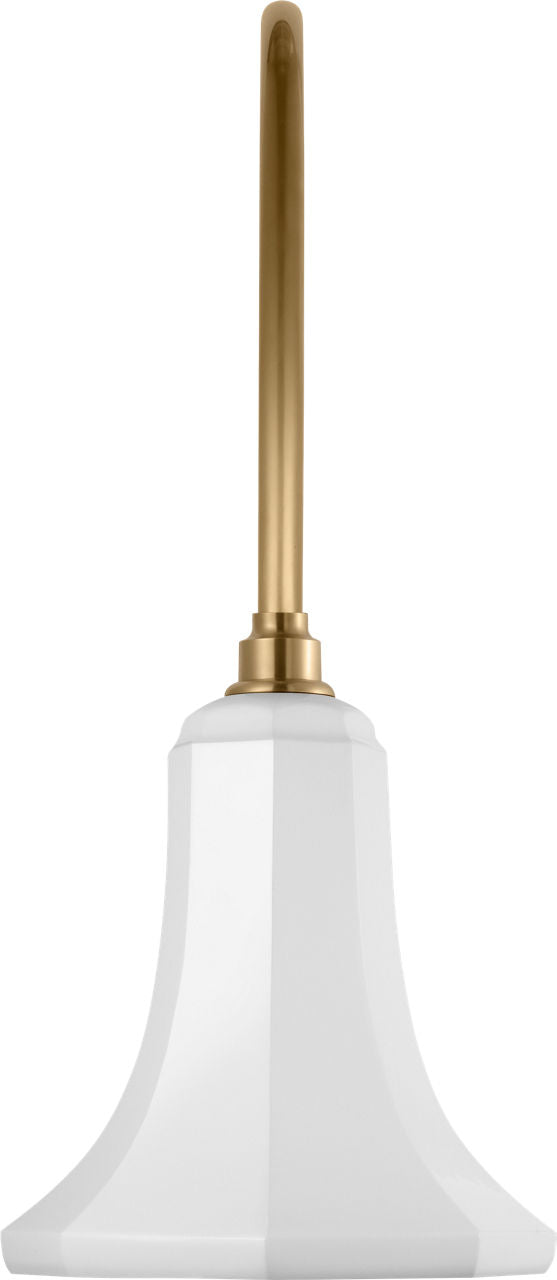 Academy 19.5" Arched Mack Barn Light | Hand-Rubbed Antique Brass | 9.25 | 9.25" White Savannah Shade
