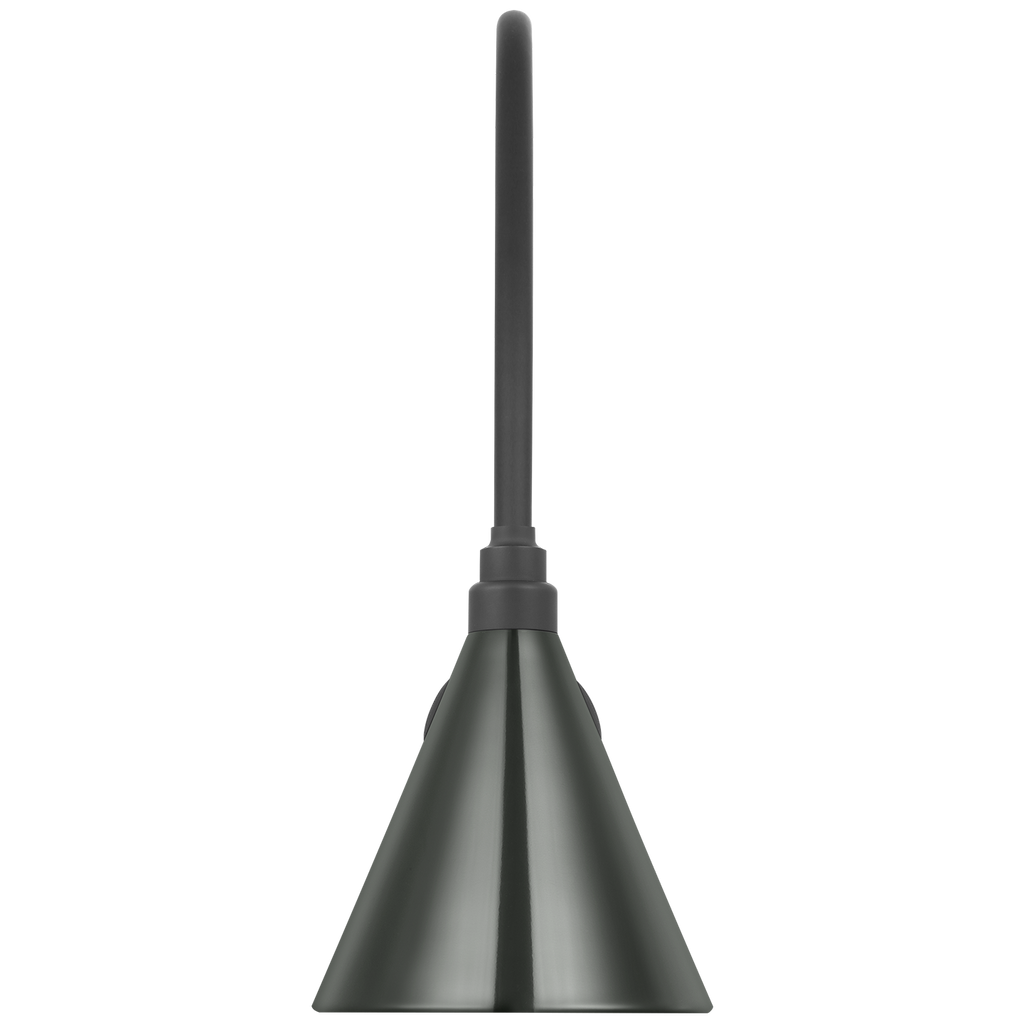 Academy 19.5" Arched Mack Barn Light | Matte Black | 9 | 9" Green Conical Savannah Shade