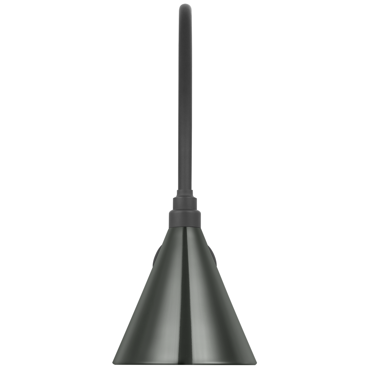Academy 19.5" Arched Mack Barn Light | Matte Black | 9 | 9" Green Conical Savannah Shade