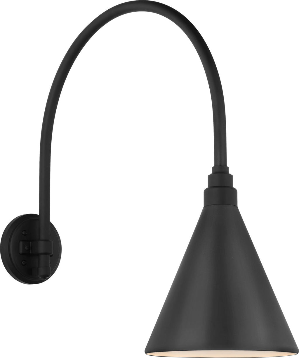 Academy 19.5" Arched Mack Barn Light | Matte Black | 9 | 9" Matte Black Conical Savannah Shade