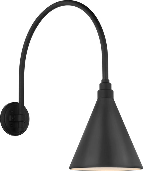 Academy 19.5" Arched Mack Barn Light | Matte Black | 9 | 9" Matte Black Conical Savannah Shade