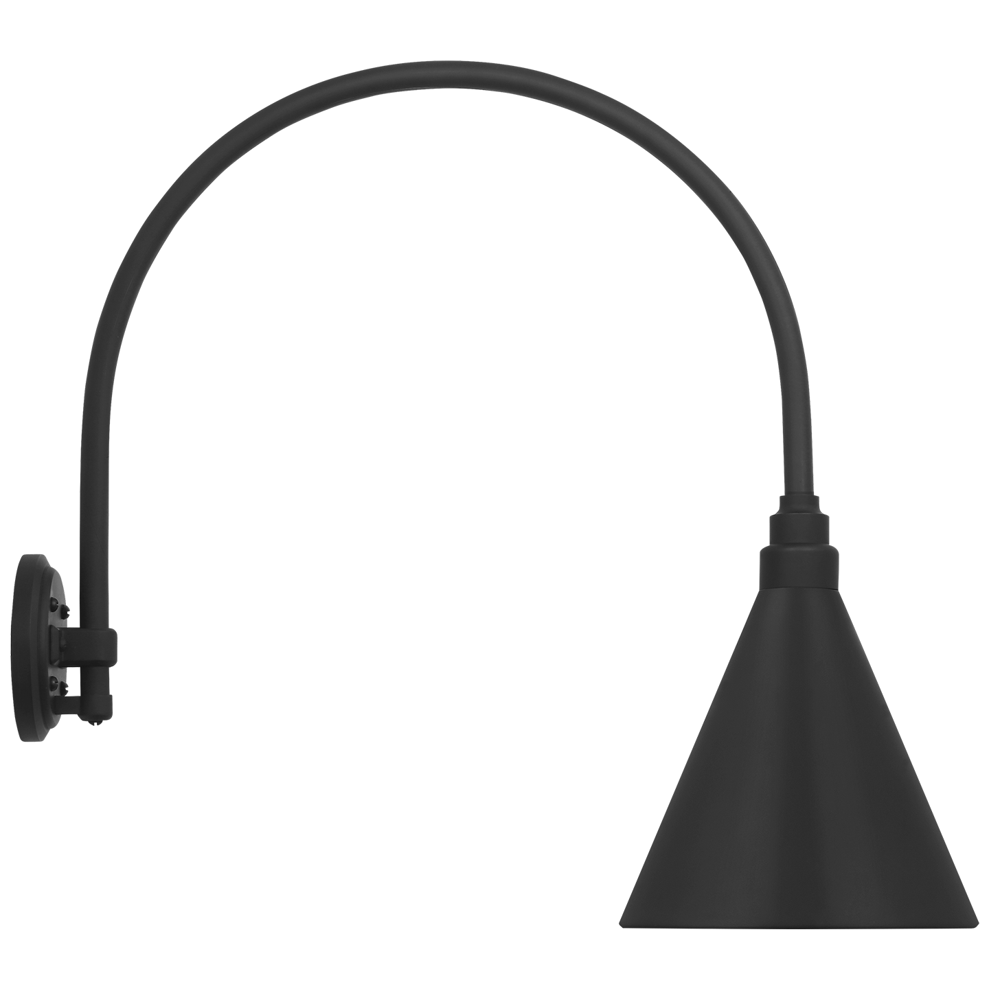 Academy 19.5" Arched Mack Barn Light | Matte Black | 9 | 9" Matte Black Conical Savannah Shade