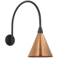 Academy 19.5" Arched Mack Barn Light | Matte Black | 9 | 9" Soft Copper Conical Savannah Shade