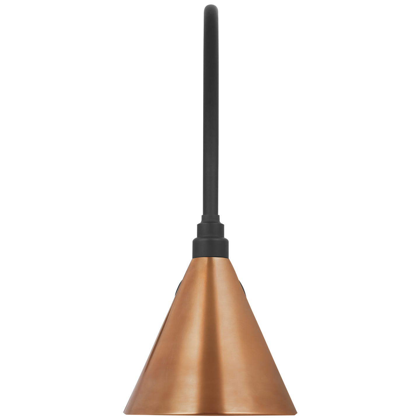 Academy 19.5" Arched Mack Barn Light | Matte Black | 9 | 9" Soft Copper Conical Savannah Shade