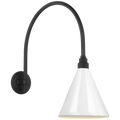 Academy 19.5" Arched Mack Barn Light | Matte Black | 9 | 9" White Conical Savannah Shade