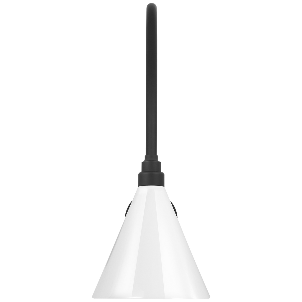 Academy 19.5" Arched Mack Barn Light | Matte Black | 9 | 9" White Conical Savannah Shade
