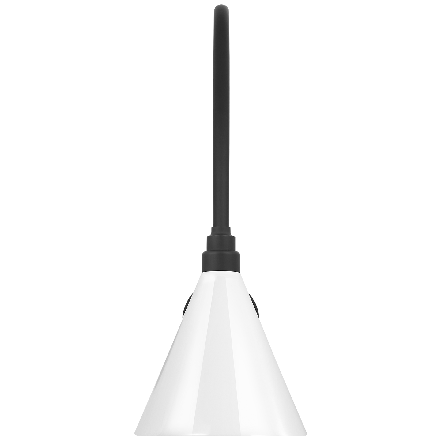 Academy 19.5" Arched Mack Barn Light | Matte Black | 9 | 9" White Conical Savannah Shade
