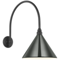 Academy 19.5" Arched Mack Barn Light | Matte Black | 12.5 | 12.5" Green Conical Savannah Shade