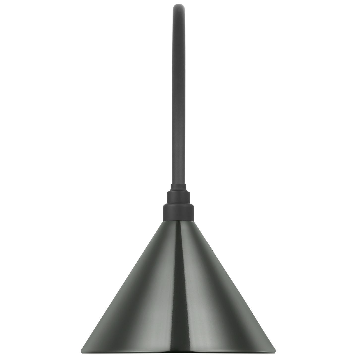 Academy 19.5" Arched Mack Barn Light | Matte Black | 12.5 | 12.5" Green Conical Savannah Shade
