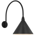Academy 19.5" Arched Mack Barn Light | Matte Black | 12.5 | 12.5" Matte Black Conical Savannah Shade