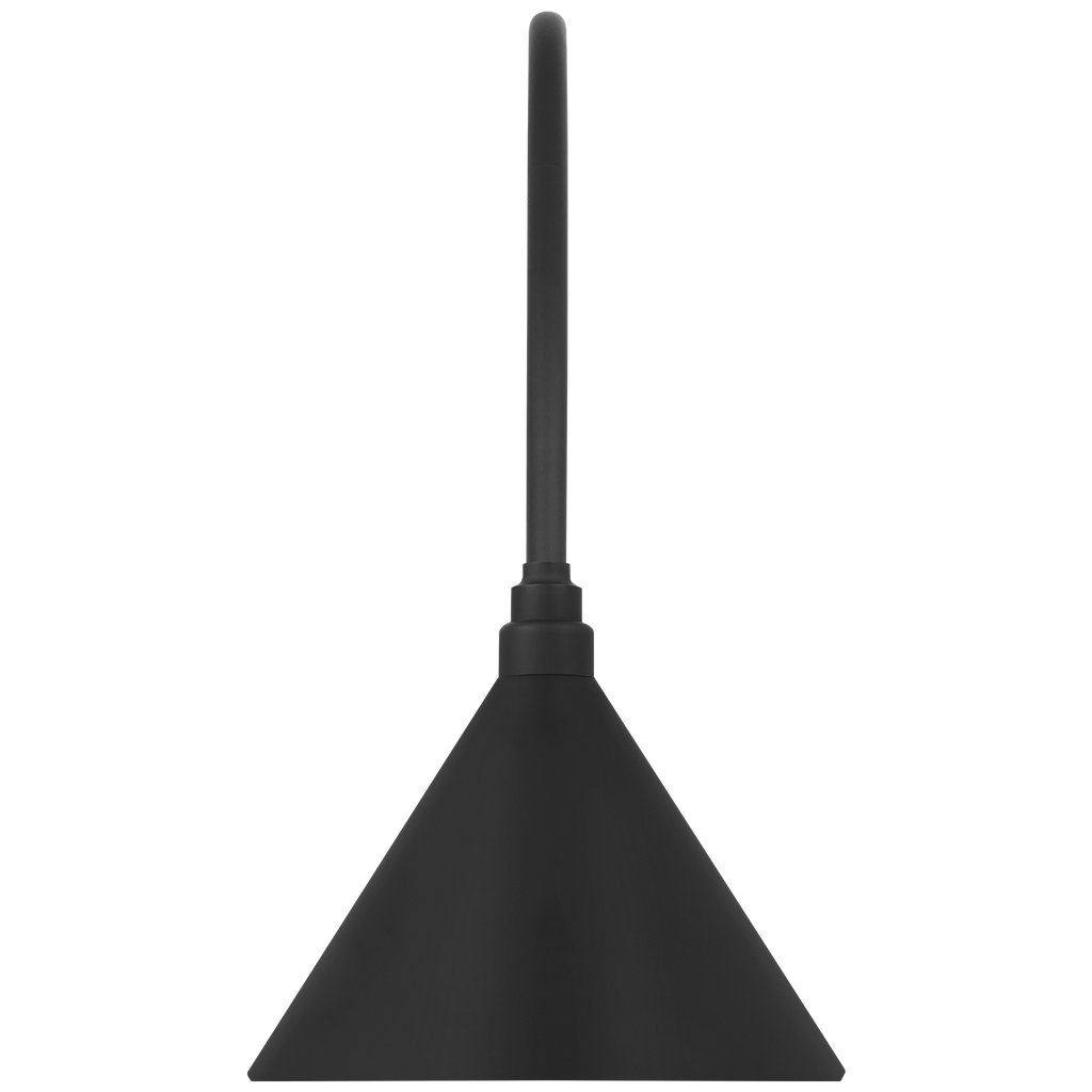 Academy 19.5" Arched Mack Barn Light | Matte Black | 12.5 | 12.5" Matte Black Conical Savannah Shade