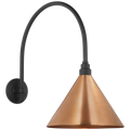 Academy 19.5" Arched Mack Barn Light | Matte Black | 12.5 | 12.5" Soft Copper Conical Savannah Shade