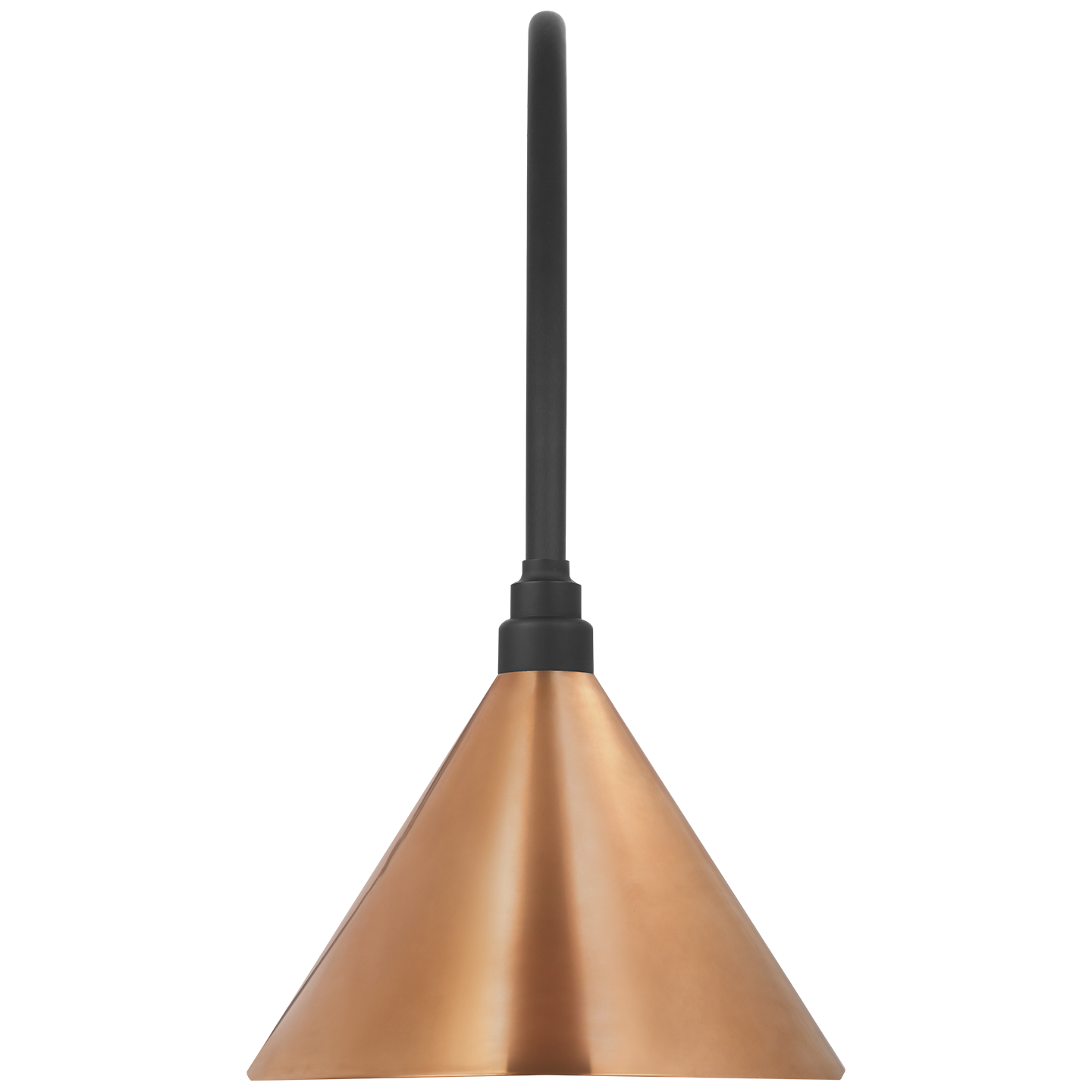 Academy 19.5" Arched Mack Barn Light | Matte Black | 12.5 | 12.5" Soft Copper Conical Savannah Shade