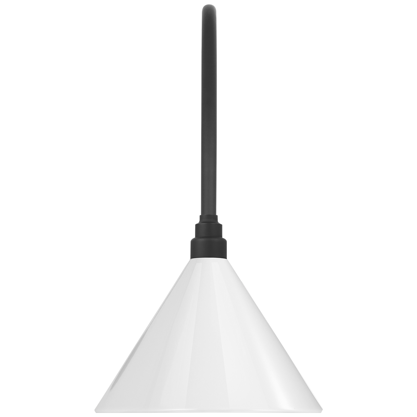 Academy 19.5" Arched Mack Barn Light | Matte Black | 12.5 | 12.5" White Conical Savannah Shade