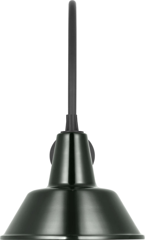 Academy 19.5" Arched Mack Barn Light | Matte Black | 12.5 | 12.5" Green Bowers Shade