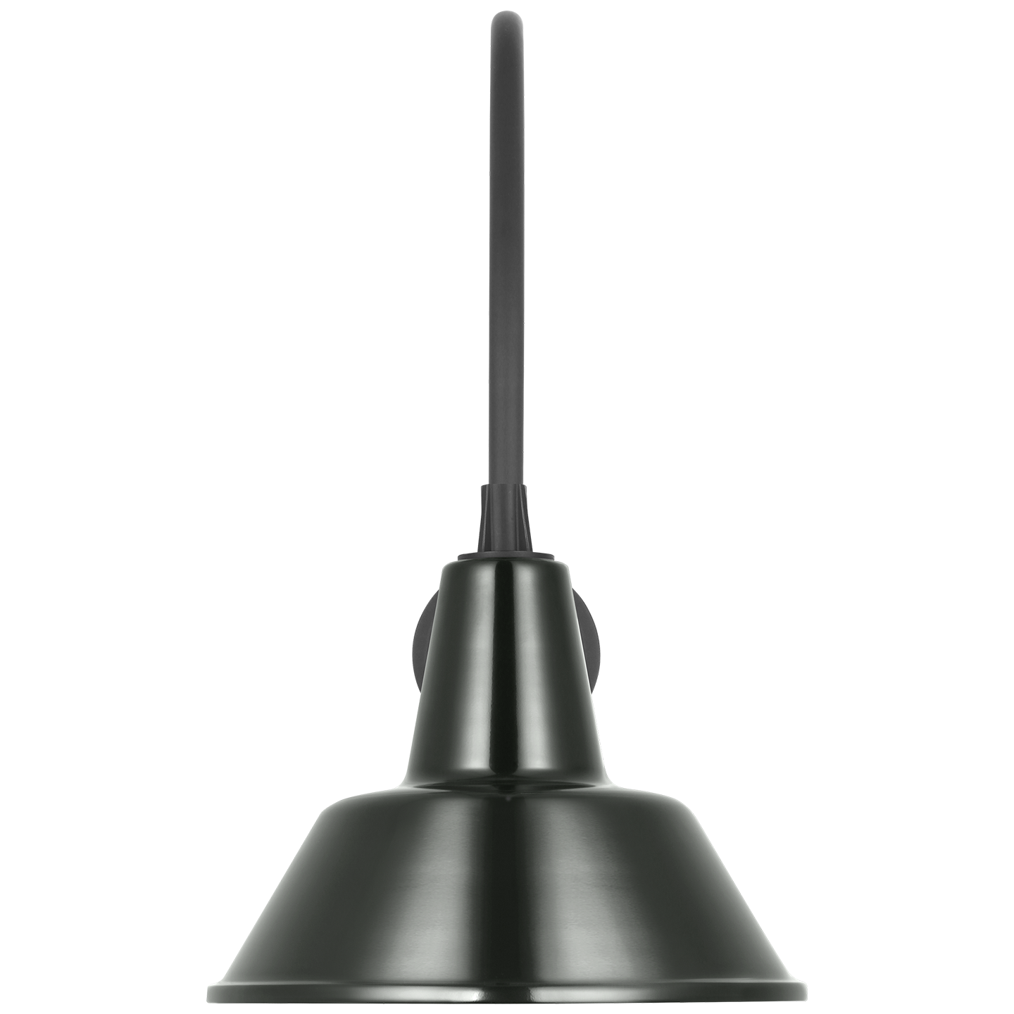 Academy 19.5" Arched Mack Barn Light | Matte Black | 12.5 | 12.5" Green Bowers Shade