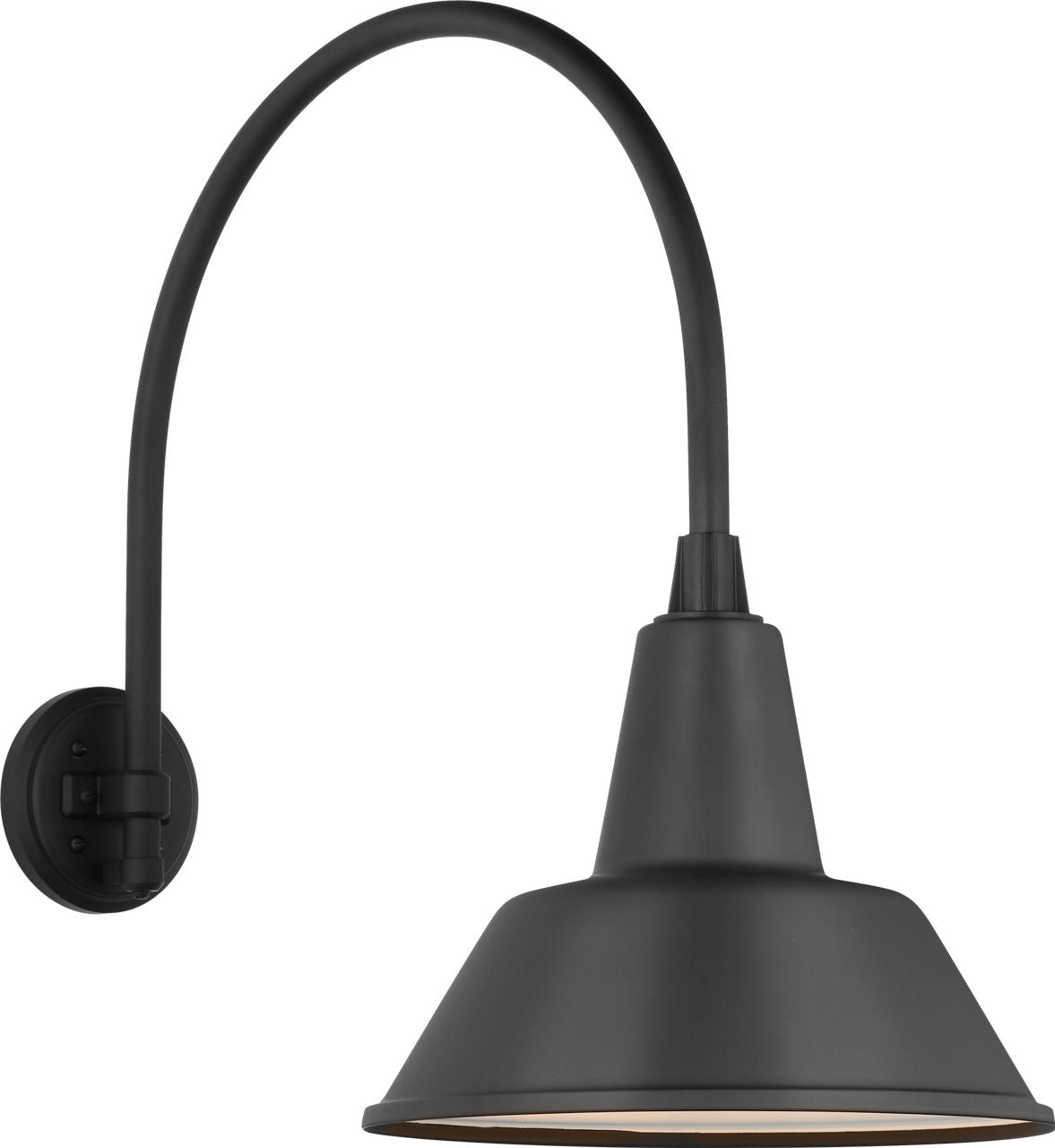 Academy 19.5" Arched Mack Barn Light | Matte Black | 12.5 | 12.5" Matte Black Bowers Shade