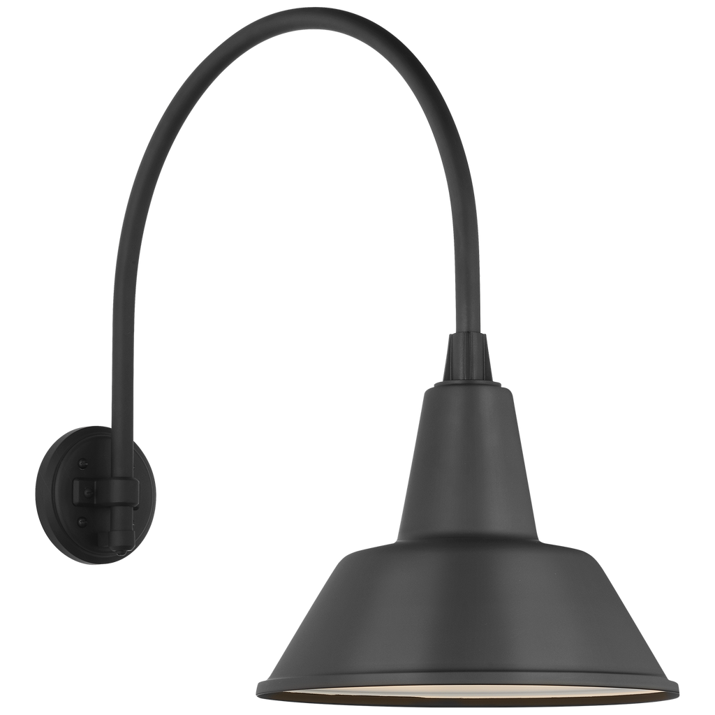 Academy 19.5" Arched Mack Barn Light | Matte Black | 12.5 | 12.5" Matte Black Bowers Shade