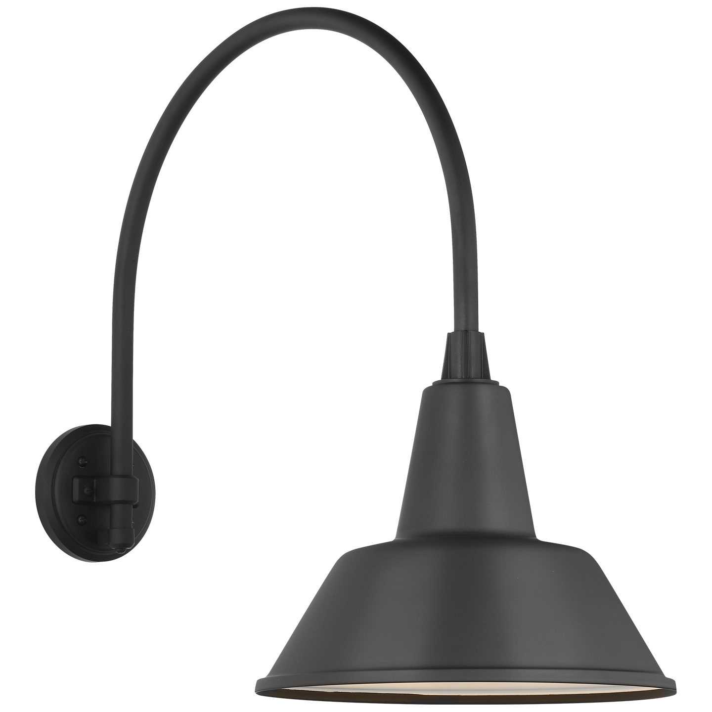 Academy 19.5" Arched Mack Barn Light | Matte Black | 12.5 | 12.5" Matte Black Bowers Shade