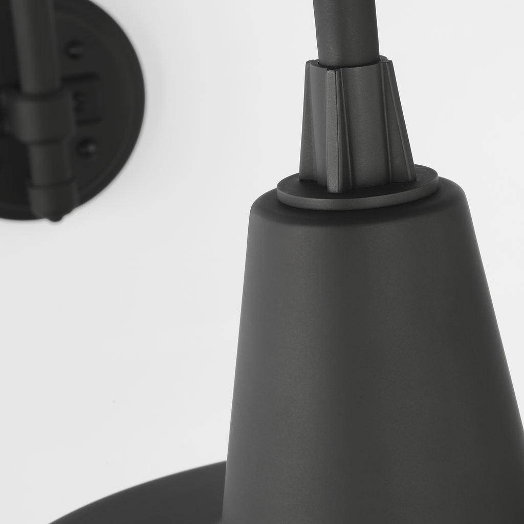 Academy 19.5" Arched Mack Barn Light | Matte Black | 12.5 | 12.5" Matte Black Bowers Shade