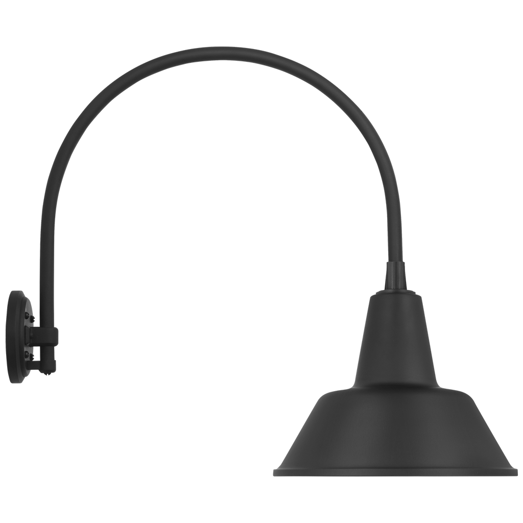 Academy 19.5" Arched Mack Barn Light | Matte Black | 12.5 | 12.5" Matte Black Bowers Shade