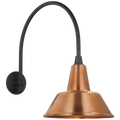 Academy 19.5" Arched Mack Barn Light | Matte Black | 12.5 | 12.5" Soft Copper Bowers Shade