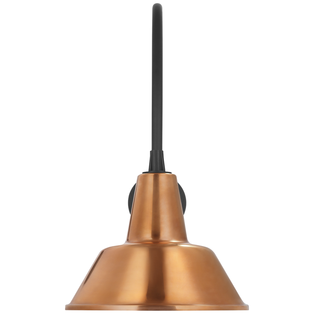 Academy 19.5" Arched Mack Barn Light | Matte Black | 12.5 | 12.5" Soft Copper Bowers Shade