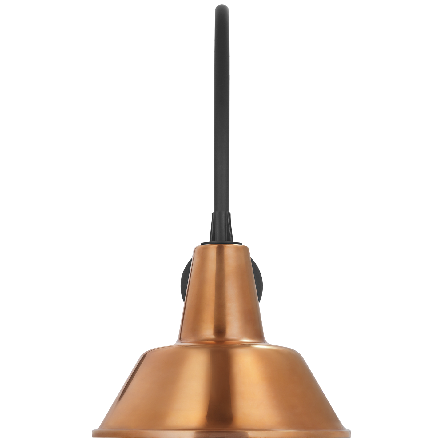 Academy 19.5" Arched Mack Barn Light | Matte Black | 12.5 | 12.5" Soft Copper Bowers Shade