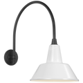 Academy 19.5" Arched Mack Barn Light | Matte Black | 12.5 | 12.5" White Bowers Shade