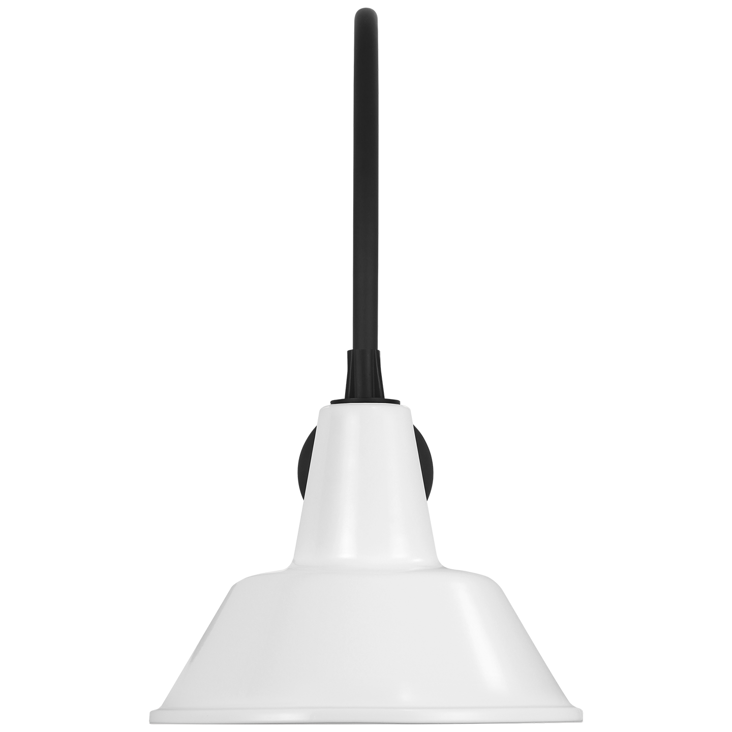 Academy 19.5" Arched Mack Barn Light | Matte Black | 12.5 | 12.5" White Bowers Shade