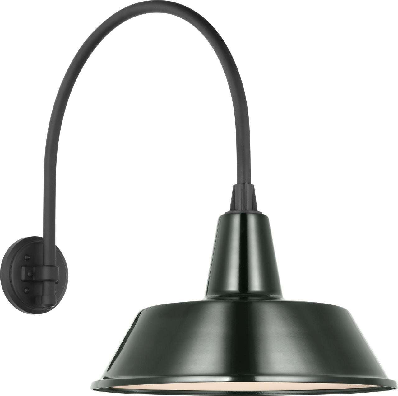 Academy 19.5" Arched Mack Barn Light | Matte Black | 16 | 16" Green Bowers Shade