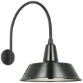 Academy 19.5" Arched Mack Barn Light | Matte Black | 16 | 16" Green Bowers Shade